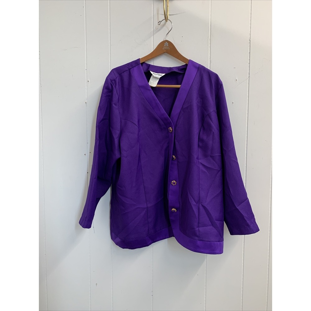 Anthony Richards Dress‎ Sports Coat USA Polyester PURPLE 24 1/2 Buttons Vintage